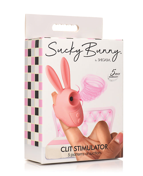 Shegasm Clit Stimulator Pink Rechargeable Suction Bunny Ergonomic Handle for Targeted Stimulation