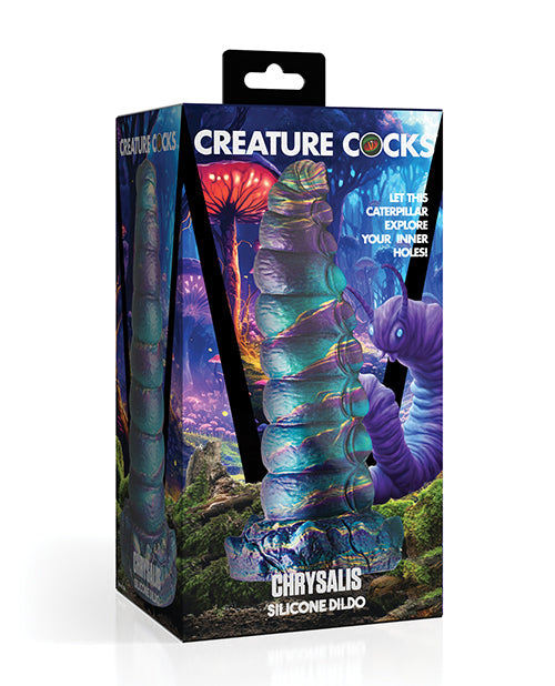 Creature Cocks Dildo Iridescent Silicone Bulging Segments Suction-Cup Base for Fantasy Play