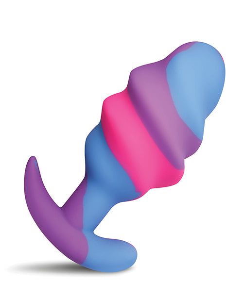 Creature Cocks - Unicorn Swirl Silicone Butt Plug - Small