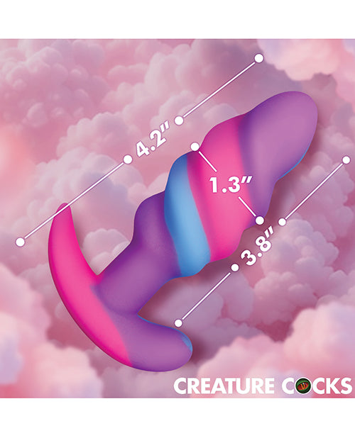 Creature Cocks - Unicorn Swirl Silicone Butt Plug - Large
