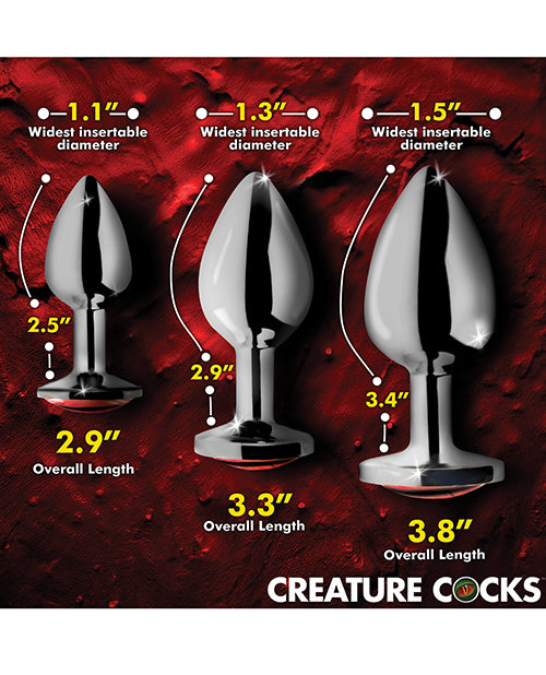 Creature Cocks - Sinister Eyes Red Eye Metal Butt Plug Set