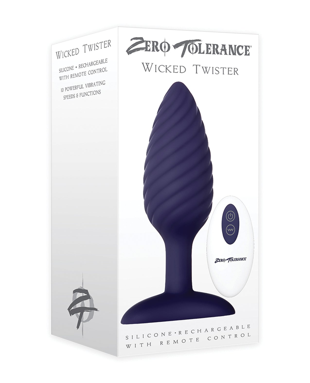 Zero Tolerance Anal Plug with Swirled Texture and Remote Control for Versatile Anal Stimulation
