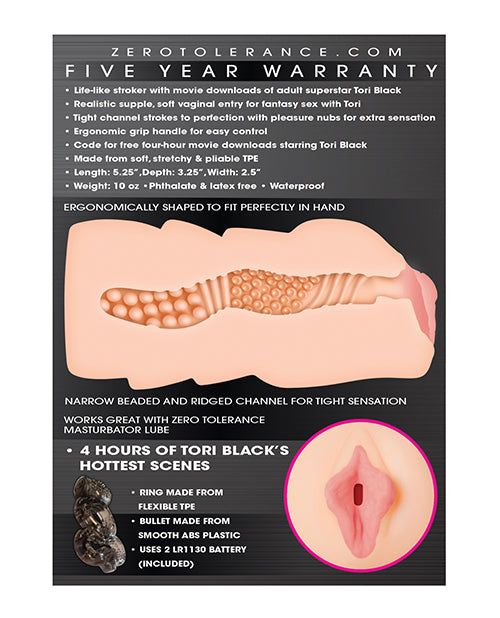 Realistic Vagina Stroker with Tori Black Movie Downloads by Zero Tolerance