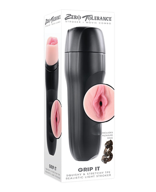 Zero Tolerance Vaginal Stroker Realistic Textured Inner Channel Vibrating C-Ring for Solo Pleasure