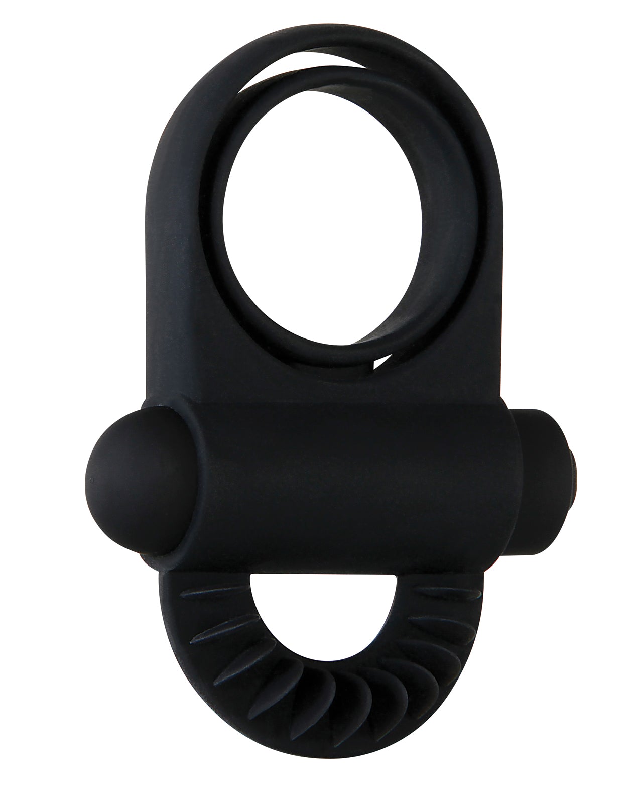 Zero Tolerance Rechargeable Vibrating Dual Loop Cock Ring with Ticklers
