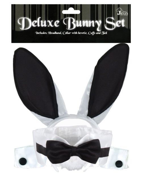 No Brand Bunny Costume Kit with Ears Bowtie Wrist Cuffs and Furry Tail for Playful Adult Dress Up