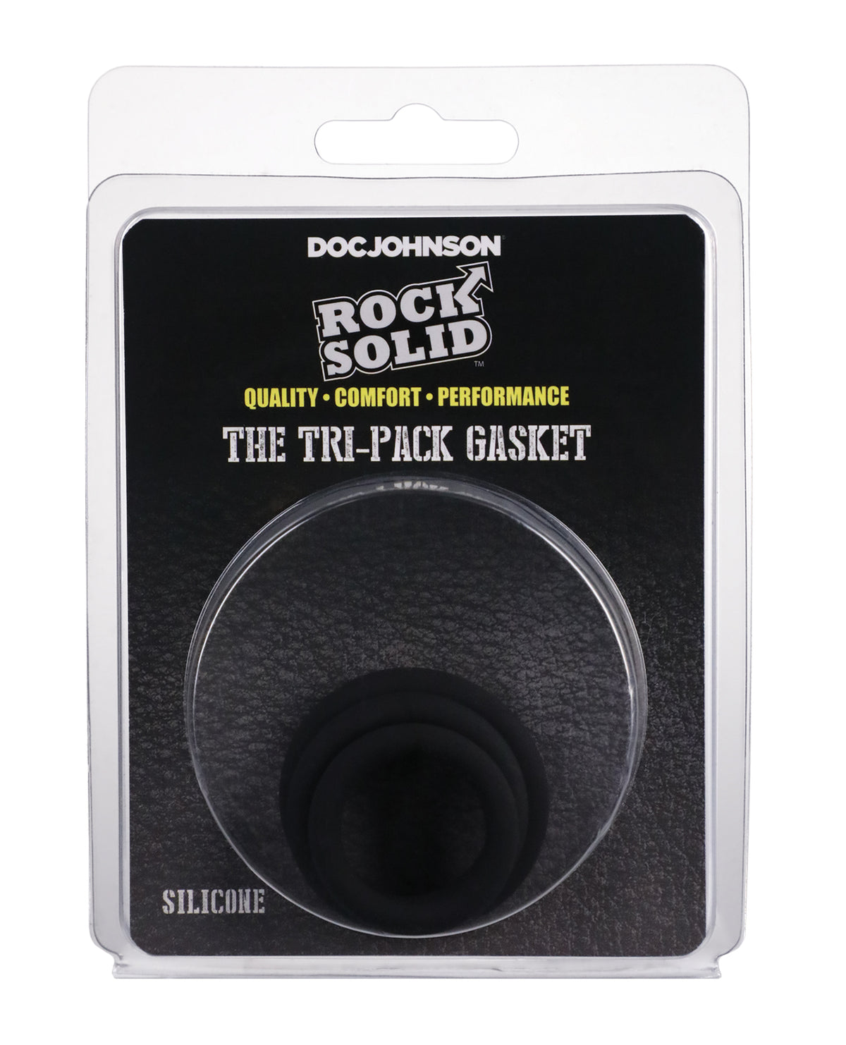 Rock Solid Tri-Pack Silicone Gasket Cockrings - Black