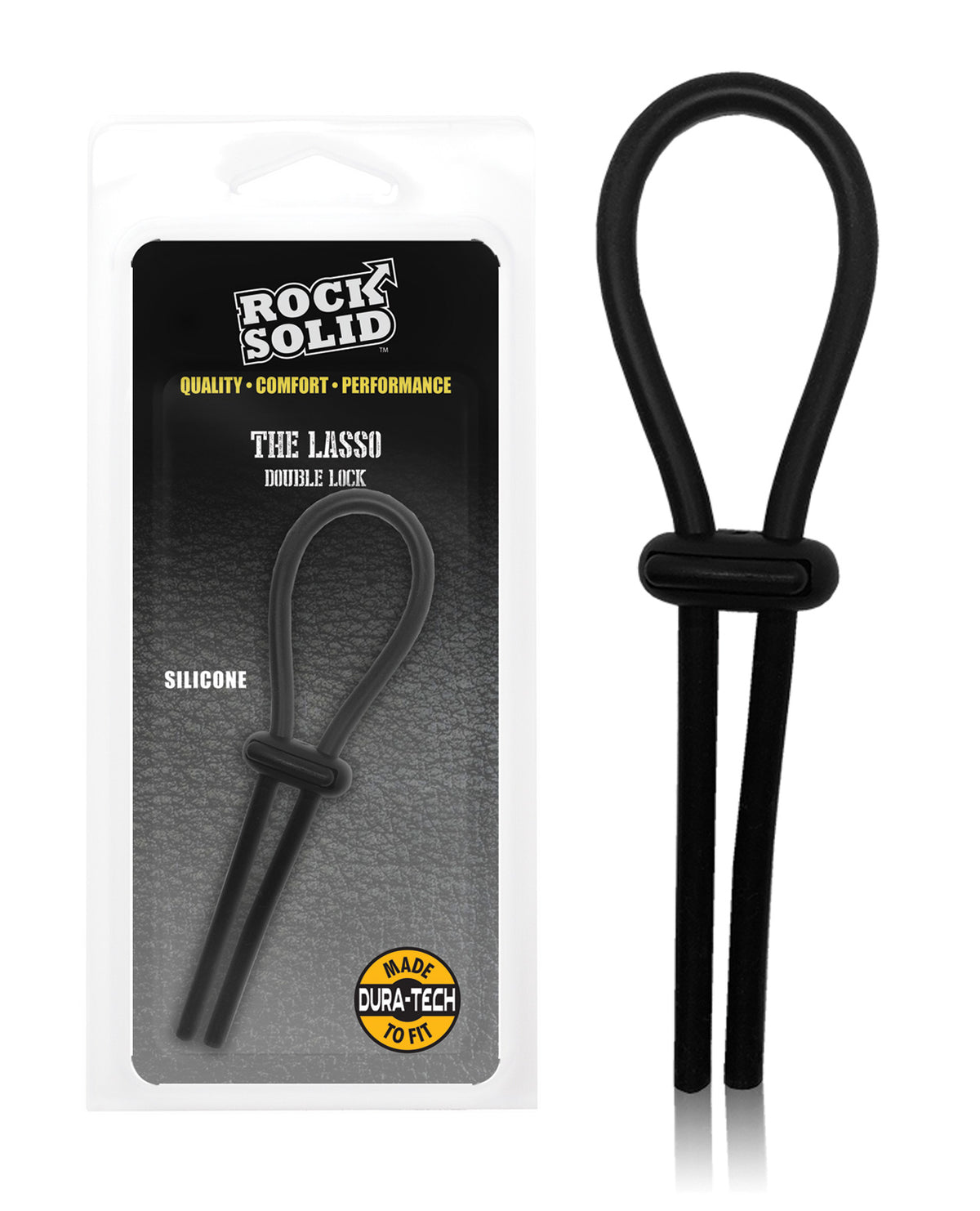 Rock Solid Lasso Single Adjustable Lock Black Silicone