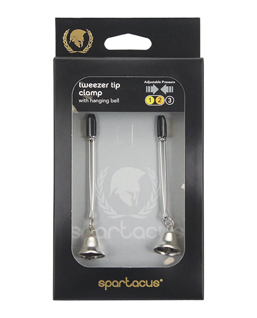 Spartacus Bondage Restraints Adjustable Tweezer Nipple Clamps with Bells for Erotic Sensory Play
