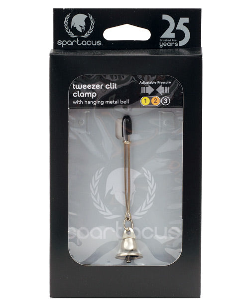 Spartacus Clit Clamp Adjustable Tweezer with Rubber Tips and Decorative Bell for Secure Sensual Restraint