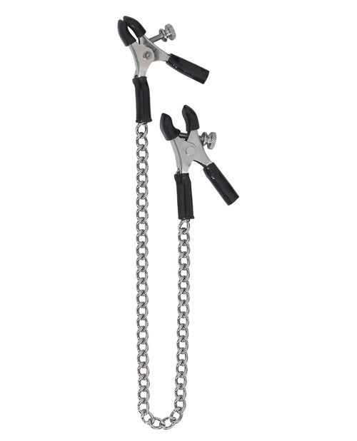 Spartacus Extra-Large Adjustable Micro Plier Nipple Clamps with Link Chain
