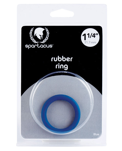 Spartacus Penis Enhancement Blue Rubber Cock Ring Soft Flexible Design for Prolonged Erection