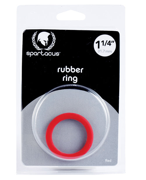 Spartacus Penis Enhancement Rubber Cock Ring 1.25-Inch Diameter in Red for Stamina and Prolonged Erection