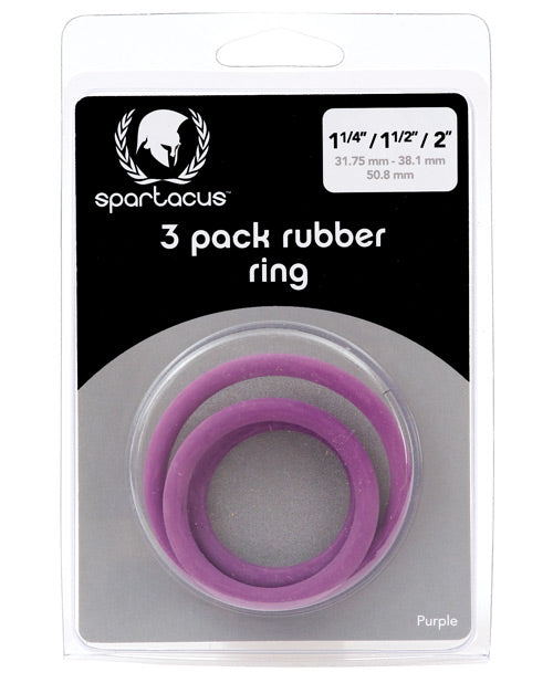 Spartacus Penis Enhancement Rubber Cock Ring Set Stretchy 3-Pack for Improved Stamina and Support