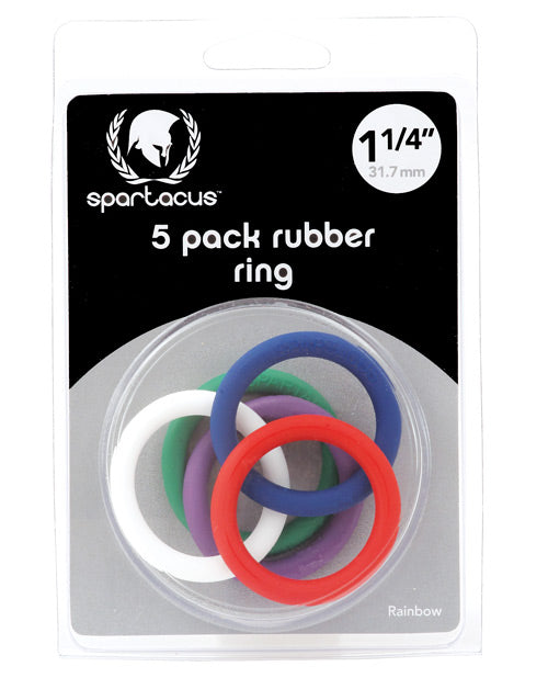 Spartacus Penis Enhancement Rubber Cock Ring Set Colorful Stamina Support for Comfortable Performance
