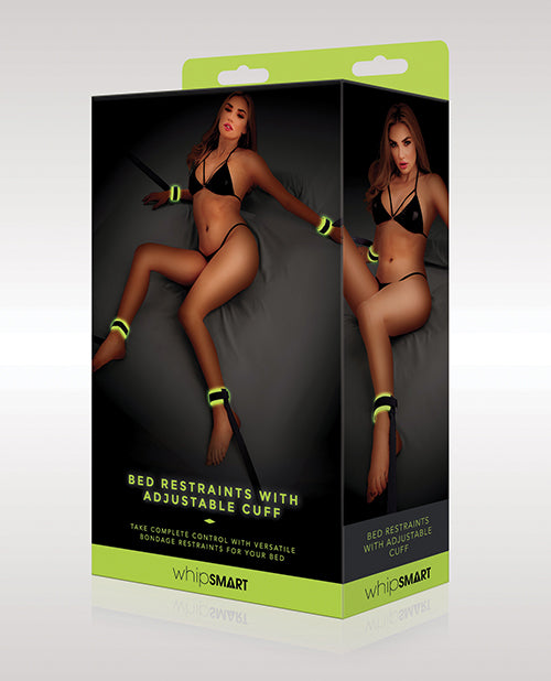 WhipSmart Bed Restraints Glow in the Dark Adjustable Cuffs Discreet Bondage Set for Bedroom Restraint Play