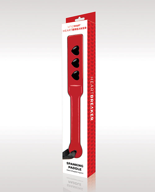WhipSmart Bondage Paddle Heart-Shaped Red and Black Design with Ergonomic Handle for Sensual Spanking