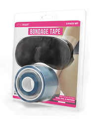 WhipSmart Bondage Tape Clear Self-Adhesive Satin Blindfold Restraint Set for Sensory Bondage Play