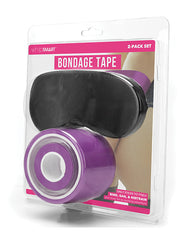 WhipSmart Bondage Tape Purple Self-Adhesive Satin Blindfold Set for Versatile Restraint Play