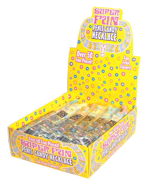 Candy Prints Penis Candy Necklace with Fruit Flavors and 51 Edible Beads for Bachelorette Party Fun