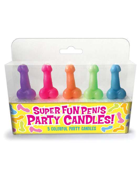Candy Prints Penis Candles Colorful Bright Design Set of 5 for Bachelorette Party Decor