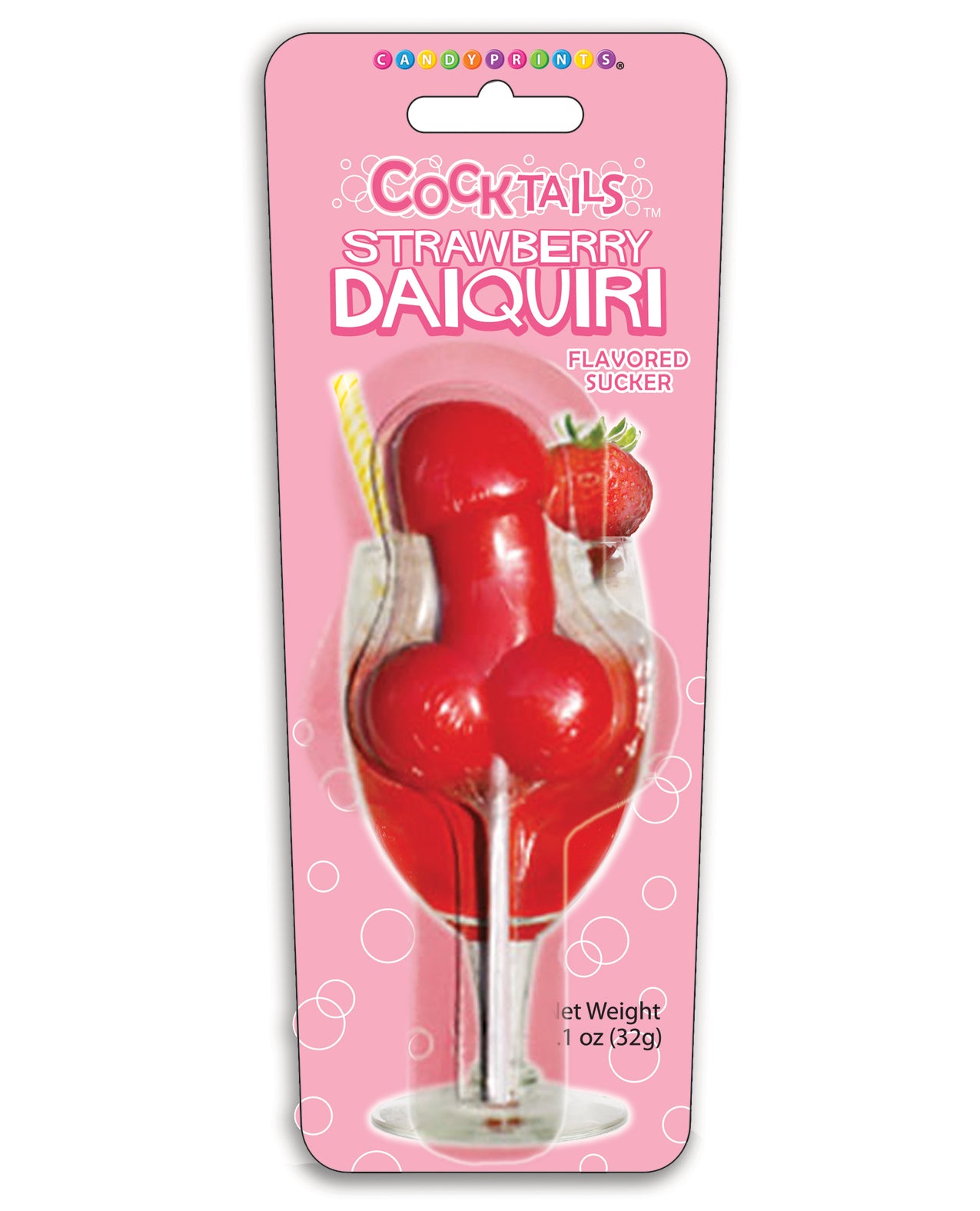 Candy Prints Bachelorette Lollipop Strawberry Daiquiri Flavor Realistic Shape for Fun Party Favors