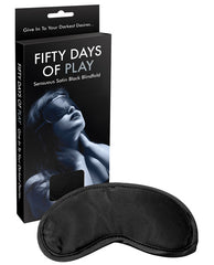 Fifty Days of Play Bondage Blindfold Soft Blackout Adjustable Strap for Sensory Play and Intimate Experience