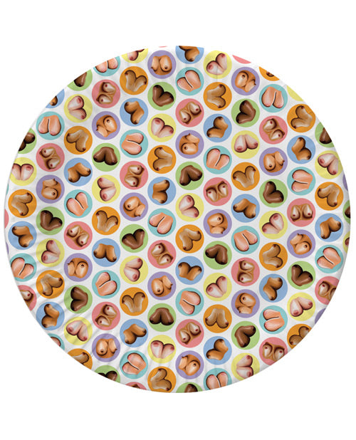 Candy Prints Mini-Boob Plates Realistic Paper Design 7-Inch Disposable for Bachelorette Party Fun