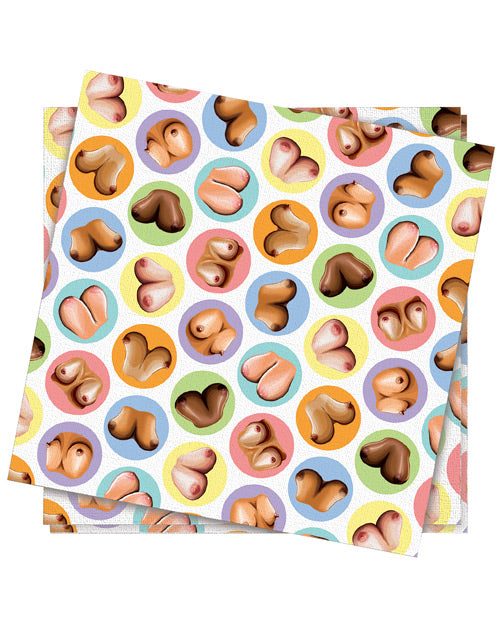 Candy Prints Bachelorette Party Napkins Realistic Boob Design 2-Ply Pack for Fun Party Decor