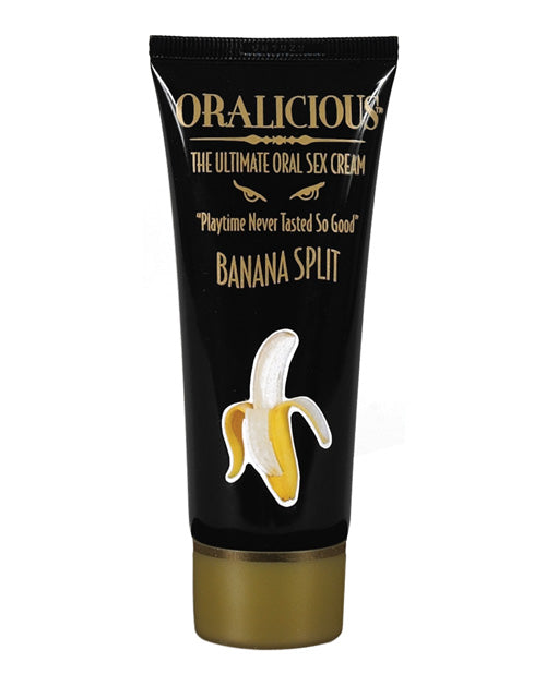 Oralicious sexual enhancer cream banana split flavor with menthol for enhanced oral pleasure
