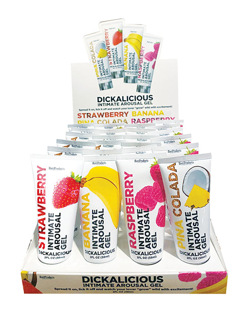 Dickalicious Penis Arousal Gel Edible Flavored Topping Assorted Display for Oral Play