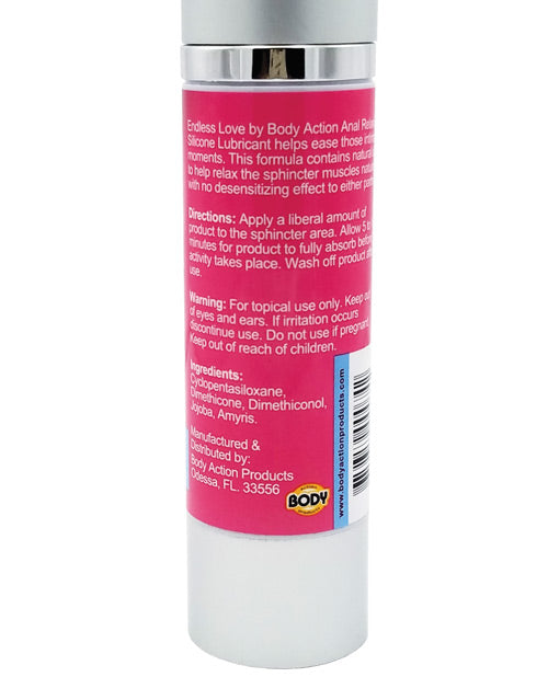 Endless Love Anal Relaxing Silicone Lubricant with Amyris & Jojoba Oils - 1.7 oz