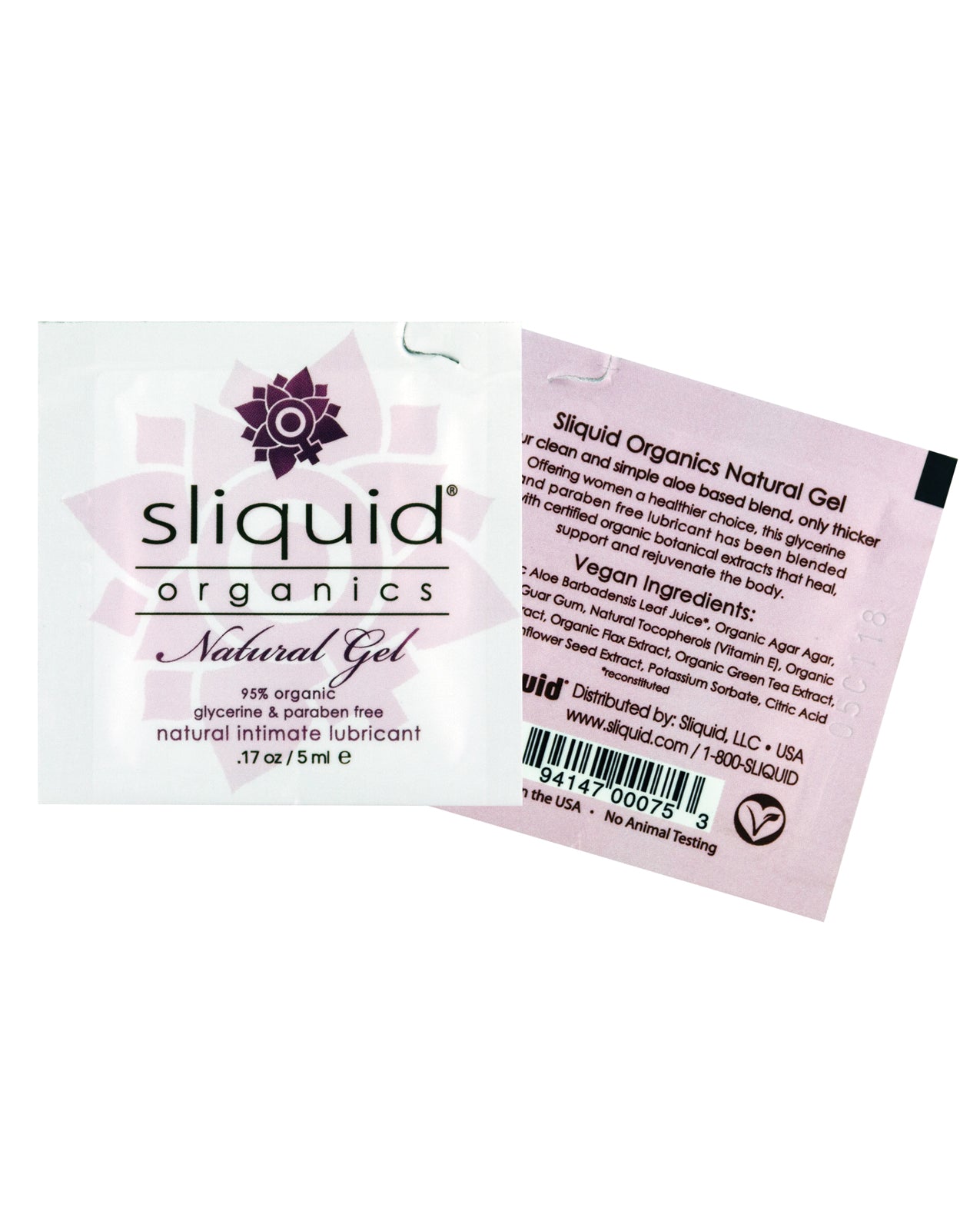 Sliquid Organics Natural Lubricant Gel – Glycerine-Free .17 oz Pillow