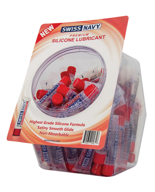 Swiss Navy Silicone Lubricant Display with 10 ml Packets and Non-Absorbing Formula for Sensitive Skin and Intimate Comfort