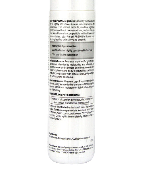 Pjur Med Premium Glide Silicone Personal Lubricant for Sensitive Skin 100ml