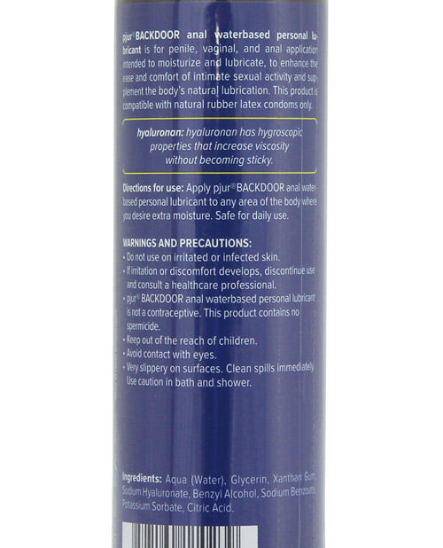 Pjur Back Door Anal Water-Based Lubricant with Sodium Hyaluronate, 100 ml