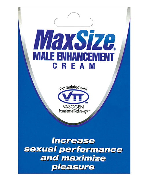 Max Size Male Enhancement Cream Topical with Butea Superba in Foil Packet for Rapid Absorption and Enhanced Intimacy