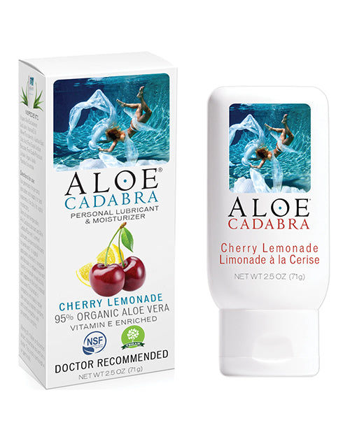Aloe Cadabra Organic Lubricant Cherry Lemonade with 95% Aloe Vera and Silky Texture for Natural Hydration