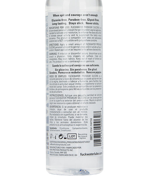 Premium Silicone Lubricant with Aloe and Vitamin E - 8 oz