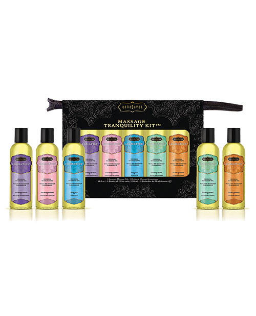 Kama Sutra Massage Products Oil Indulgence Kit with Exotic Scents and Travel Case for Relaxing Massage