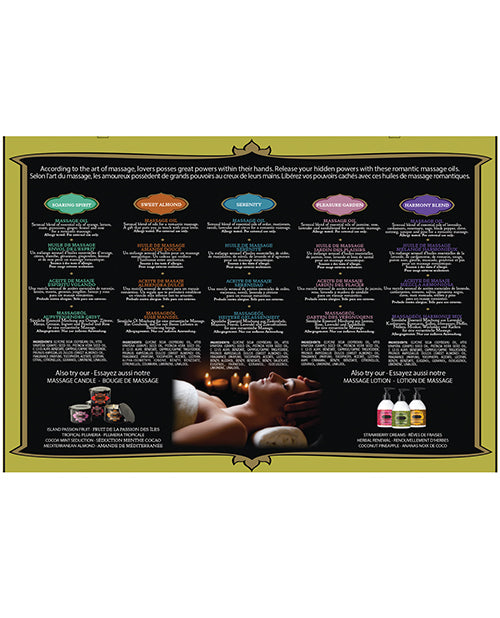 Kama Sutra Massage Oil Indulgence Kit with Five Scented Oils and Toiletry Case