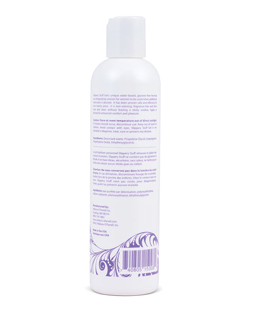 Slippery Stuff Liquid 8 oz Water-Based Personal Lubricant for Intimate Comfort