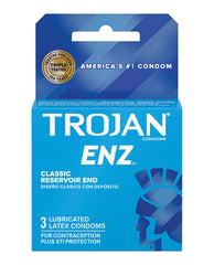 Trojan Condoms ENZ Lubricated Smooth Comfort Classic Blue Wrapper for Safe Protection