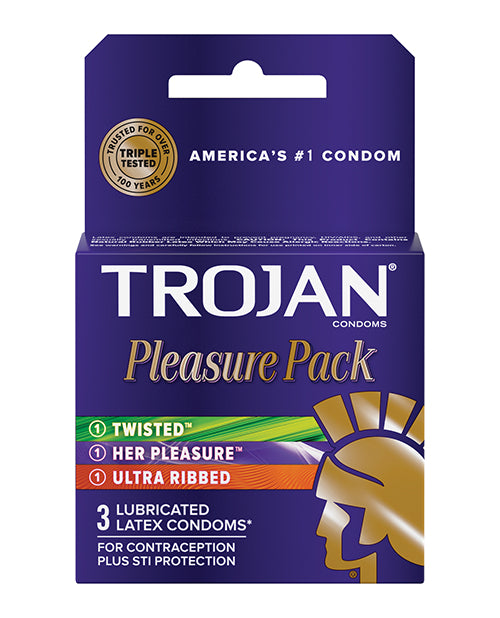 Trojan Condoms Pleasure Pack Variety Assorted Sensations Premium Latex for Enhanced Intimacy and Safe Protection