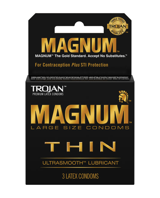 Trojan Condoms Magnum Thin Large Size UltraSmooth Lubrication for Enhanced Comfort and Protection