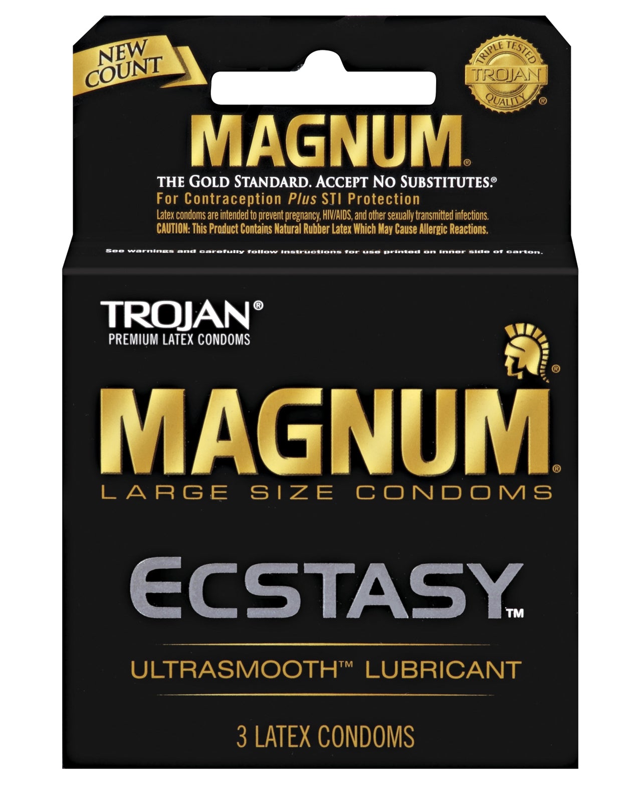 Trojan Condoms Magnum Ecstasy Large Size UltraSmooth Lubricated for Enhanced Comfort and Protection