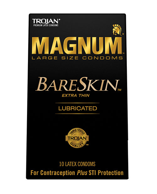 Trojan Magnum Bareskin Extra Thin Large-Size Condoms - 10 Pack