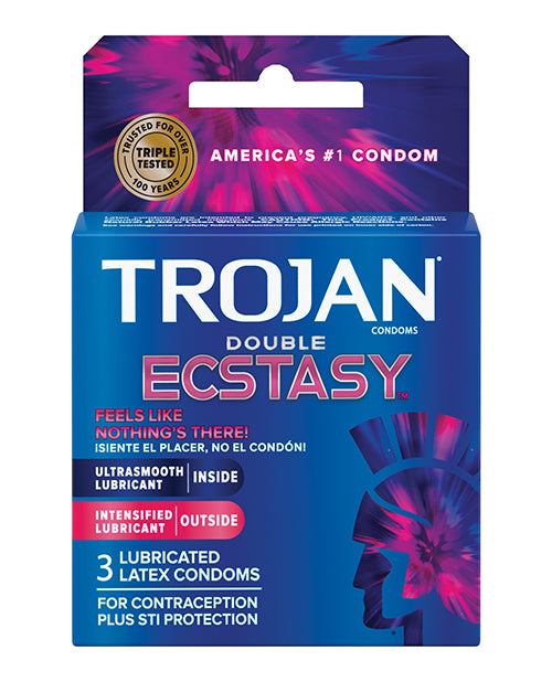 Trojan Condoms Premium Latex Dual Lubrication Ribbed Design for Enhanced Intimacy