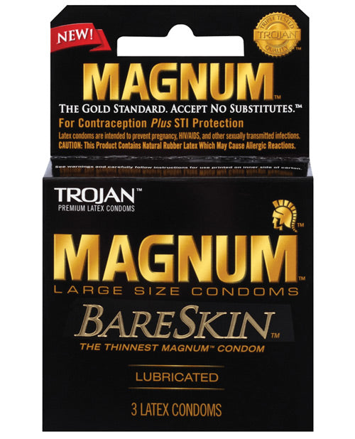 Trojan Condoms Bareskin Extra Thin Contoured Fit Large Size for Enhanced Sensation and Comfort
