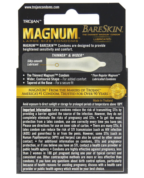 Trojan Magnum Extra Thin Large Condoms with Contoured Fit - 3 Pack